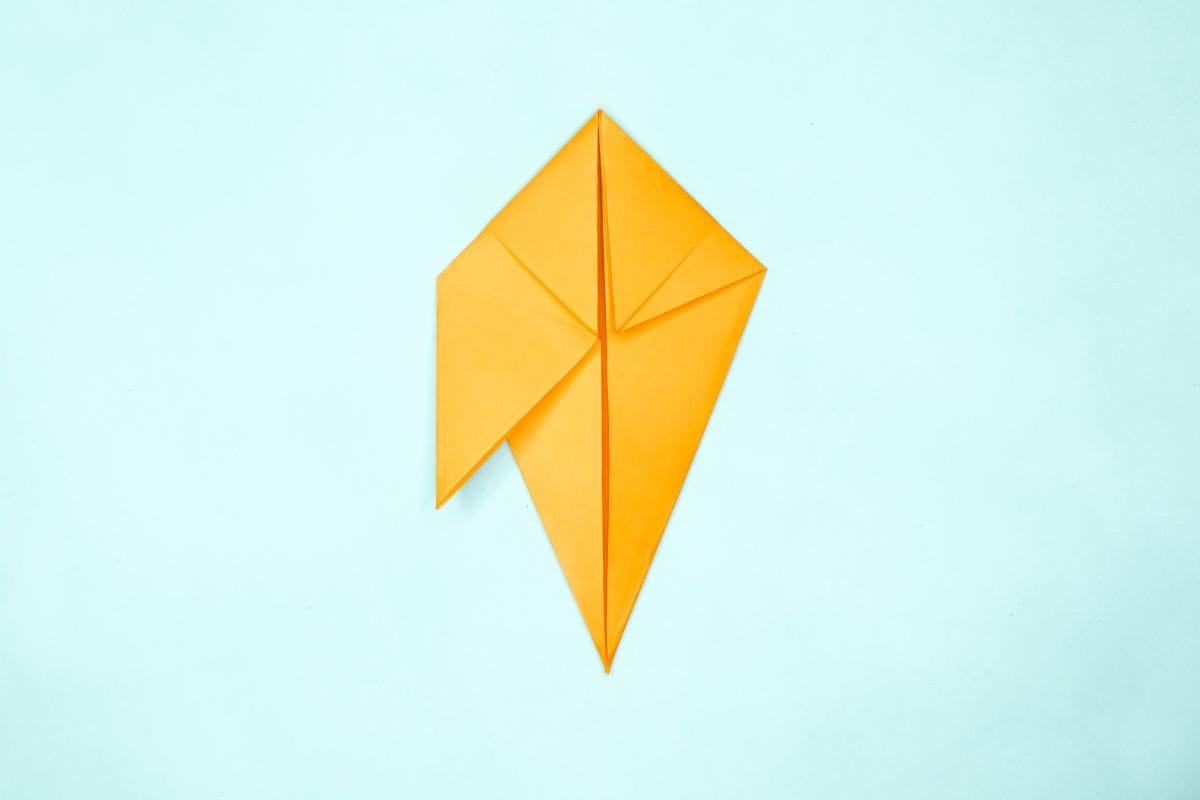 Origami pigeon step 16