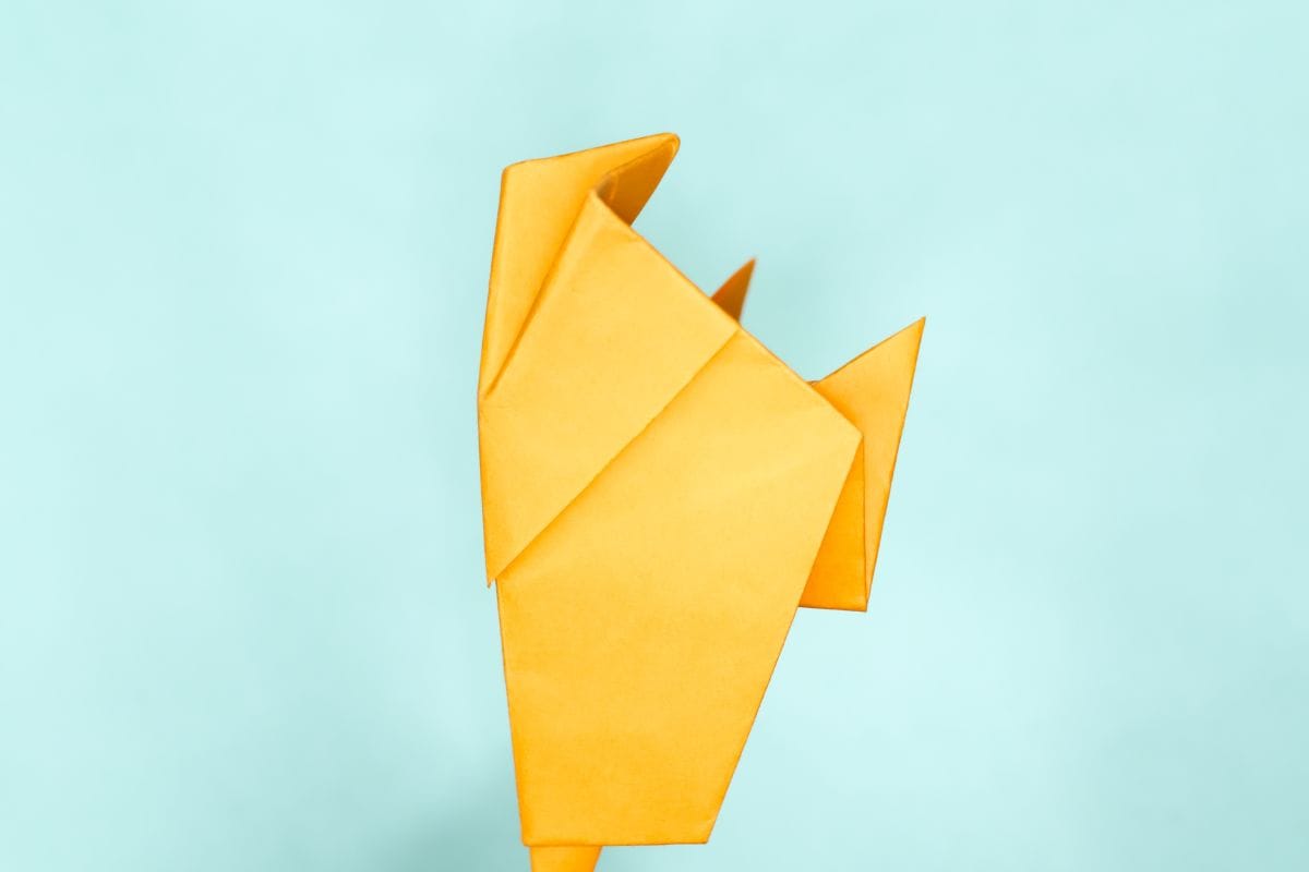 Origami pigeon step 26