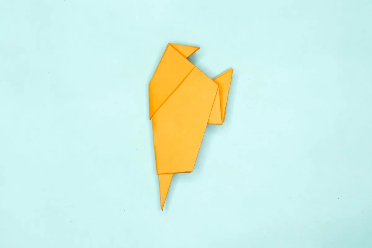 Origami pigeon step 27