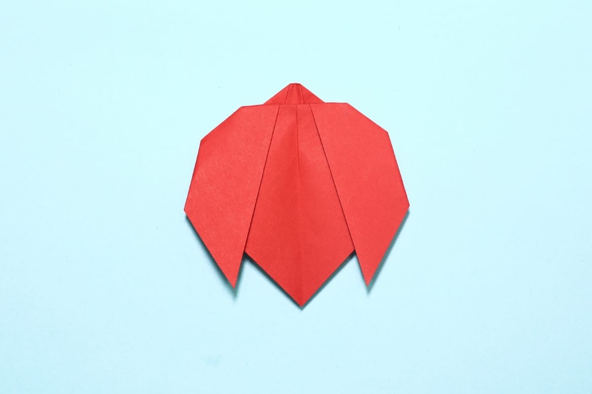 Origami Lady bug Step 12