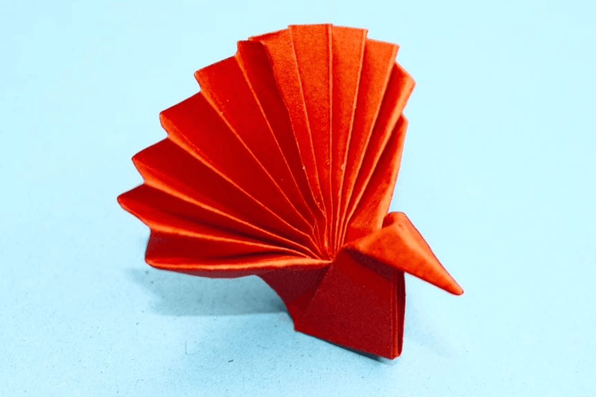 Origami Peacock final step