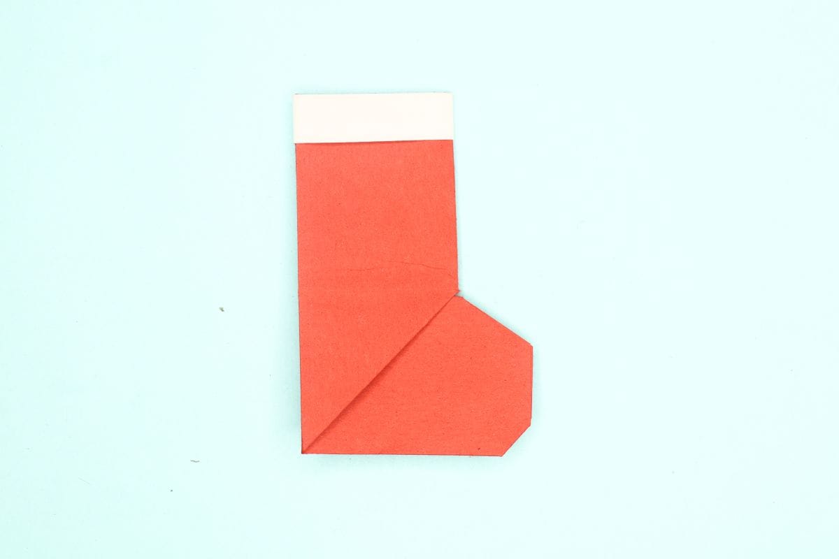 origami stocking final step