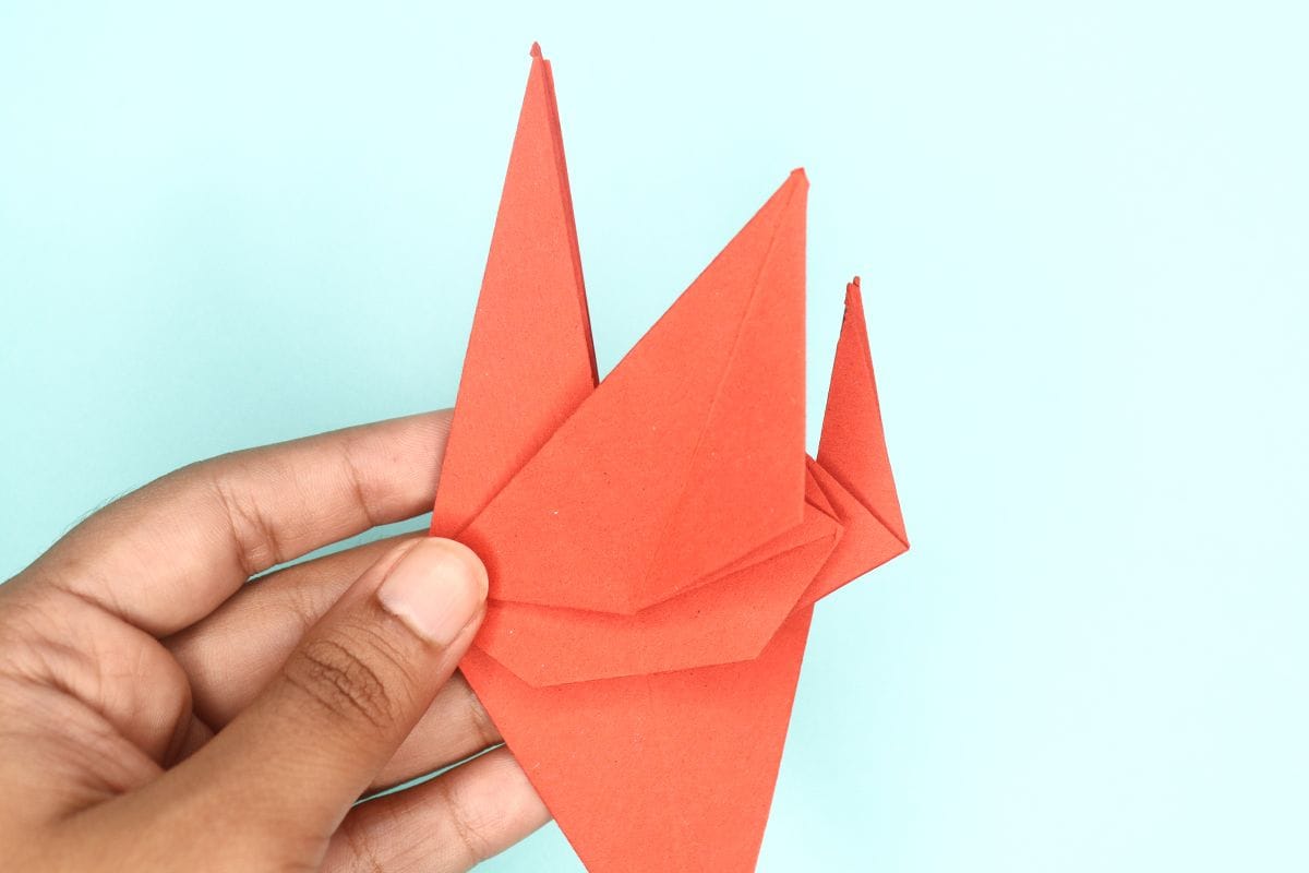 origami swan step 49