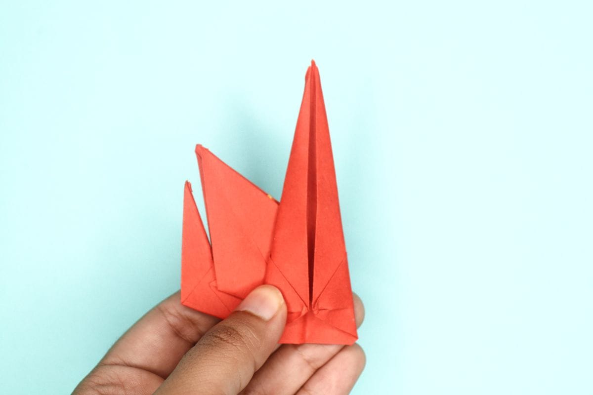 origami swan step 54