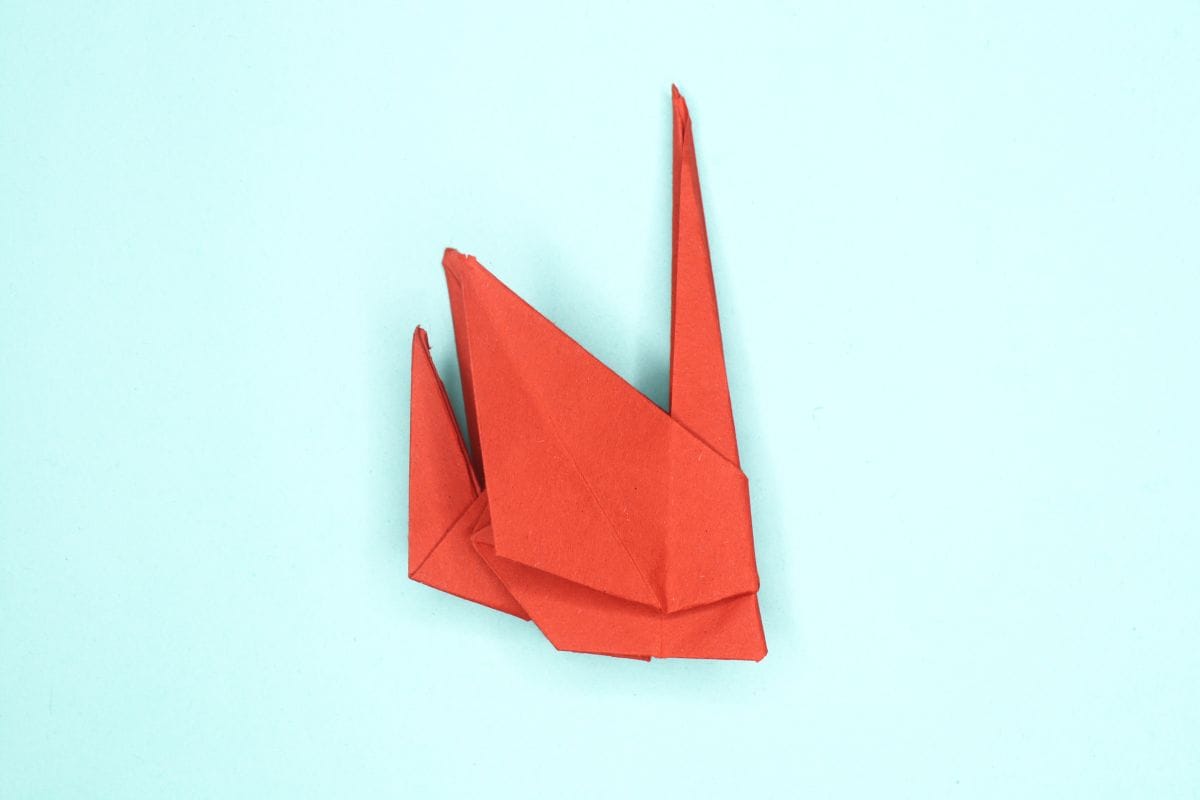 origami swan step 55
