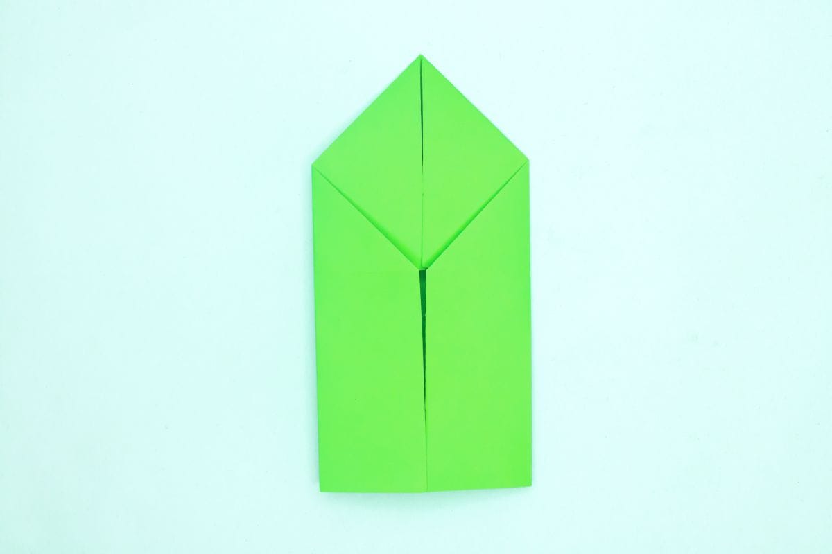 Easy origami parrot step 09