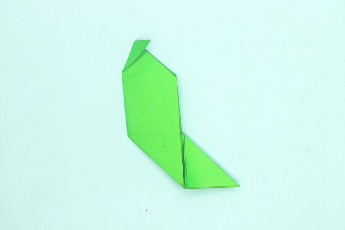 Easy origami parrot step 18