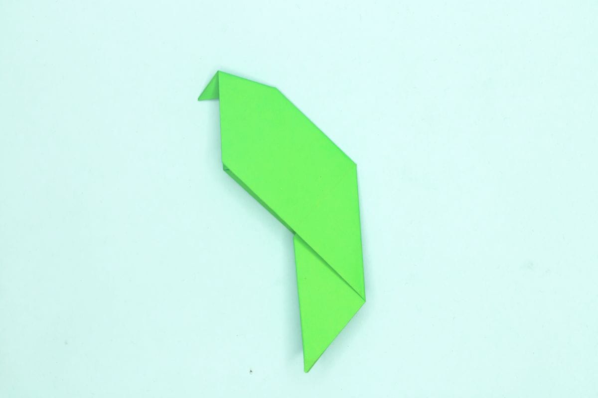 Easy origami parrot step 19